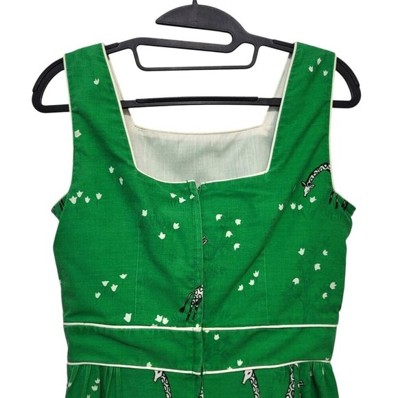 Vintage 1970s Jenny Giraffe Novelty Print Fit & Flare Midi Dress - Picture 8 of 13